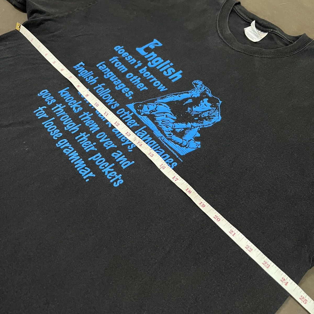 Vintage Vtg. English doesn't borrow from other languages Tee Faded Size US XXL / EU 58 / 5 - 8 Thumbnail