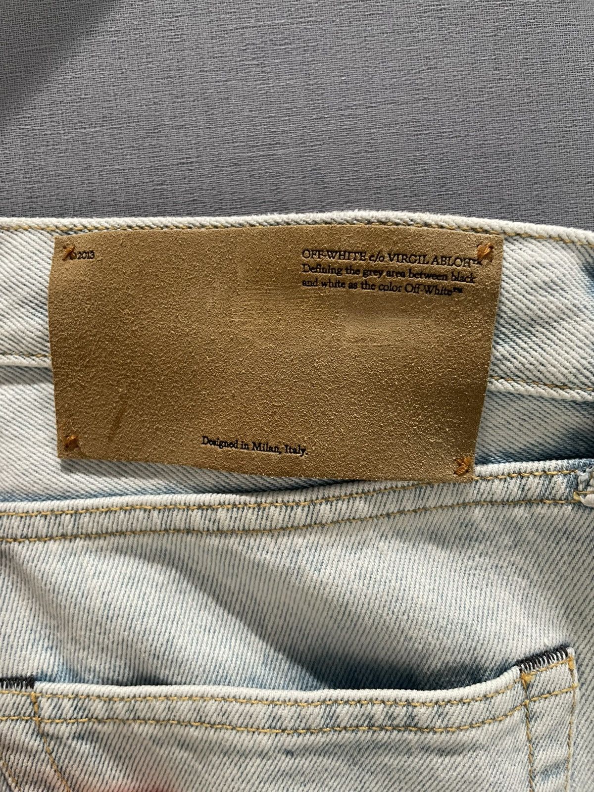 Off-White NWT Off-White Diag Tab Slim Jeans Blue White Size 34 Size US 34 / EU 50 - 5 Thumbnail