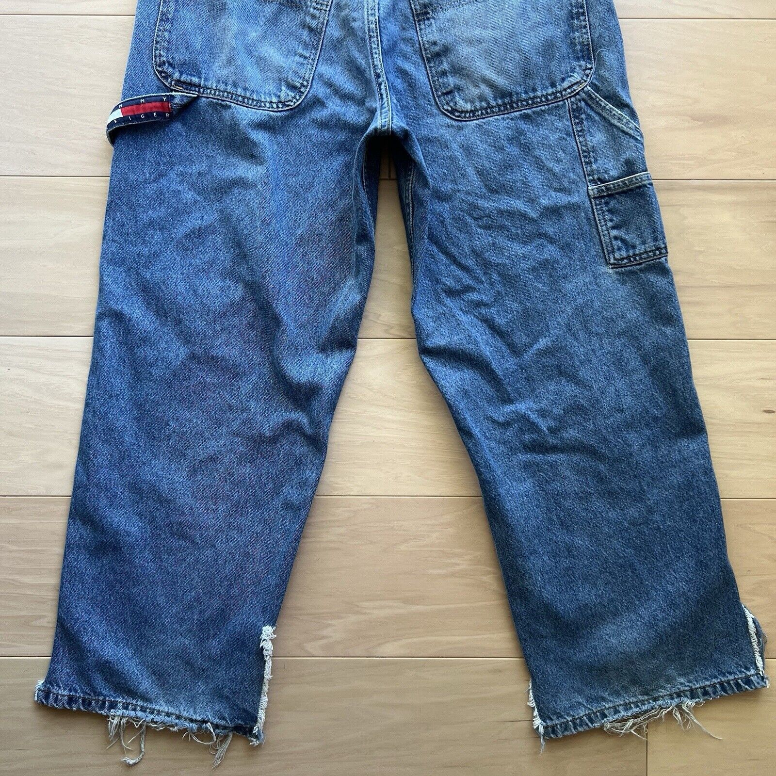 Tommy Hilfiger × Vintage Vintage Tommy Hilfiger Carpenter Jeans 31x28 Blue 90s Baggy Size US 31 - 7 Thumbnail