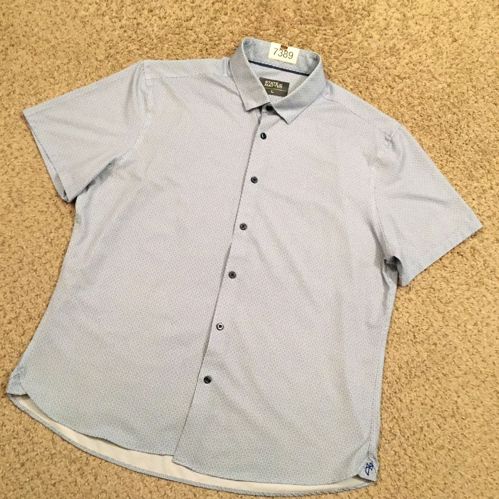 Vintage State Of Matter Shirt State Of Matter Mens Large Blue Geometric Short Sleeve Button Up Size US L / EU 52-54 / 3 - 2 Thumbnail