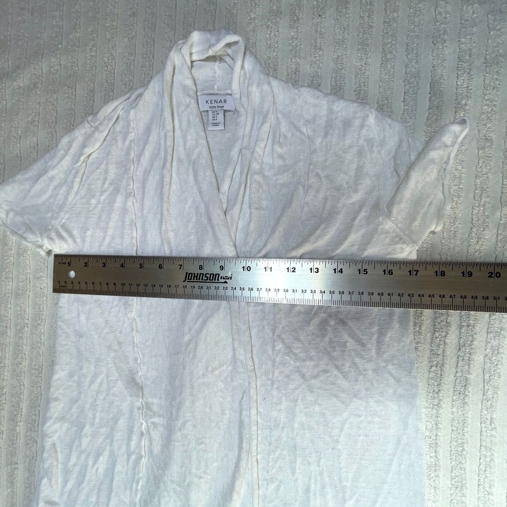 Vintage Kenar Sweater Womens S White Women Short Sleeve Linen Open Front Cardigan Size S / US 4 / IT 40 - 7 Thumbnail