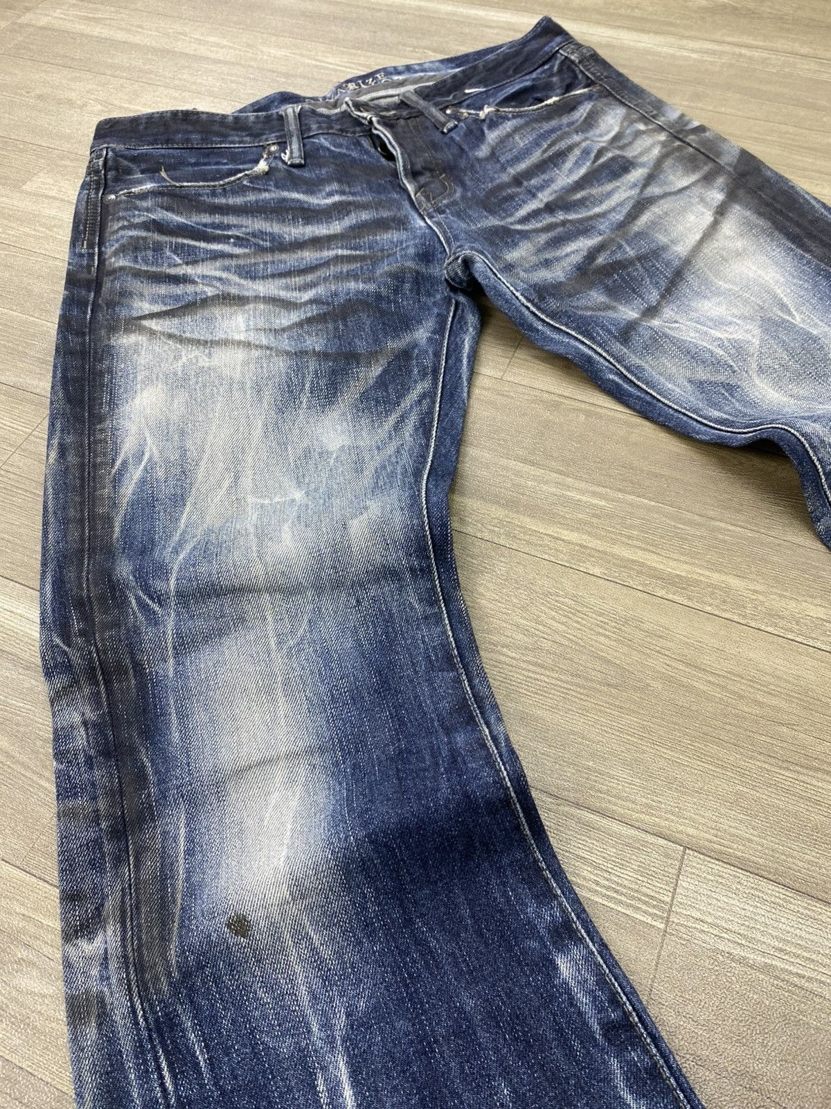 If Six Was Nine 2000s Fuga Cavarize Clawmarks Distressed Faded Flared Jeans Size US 32 / EU 48 - 4 Thumbnail