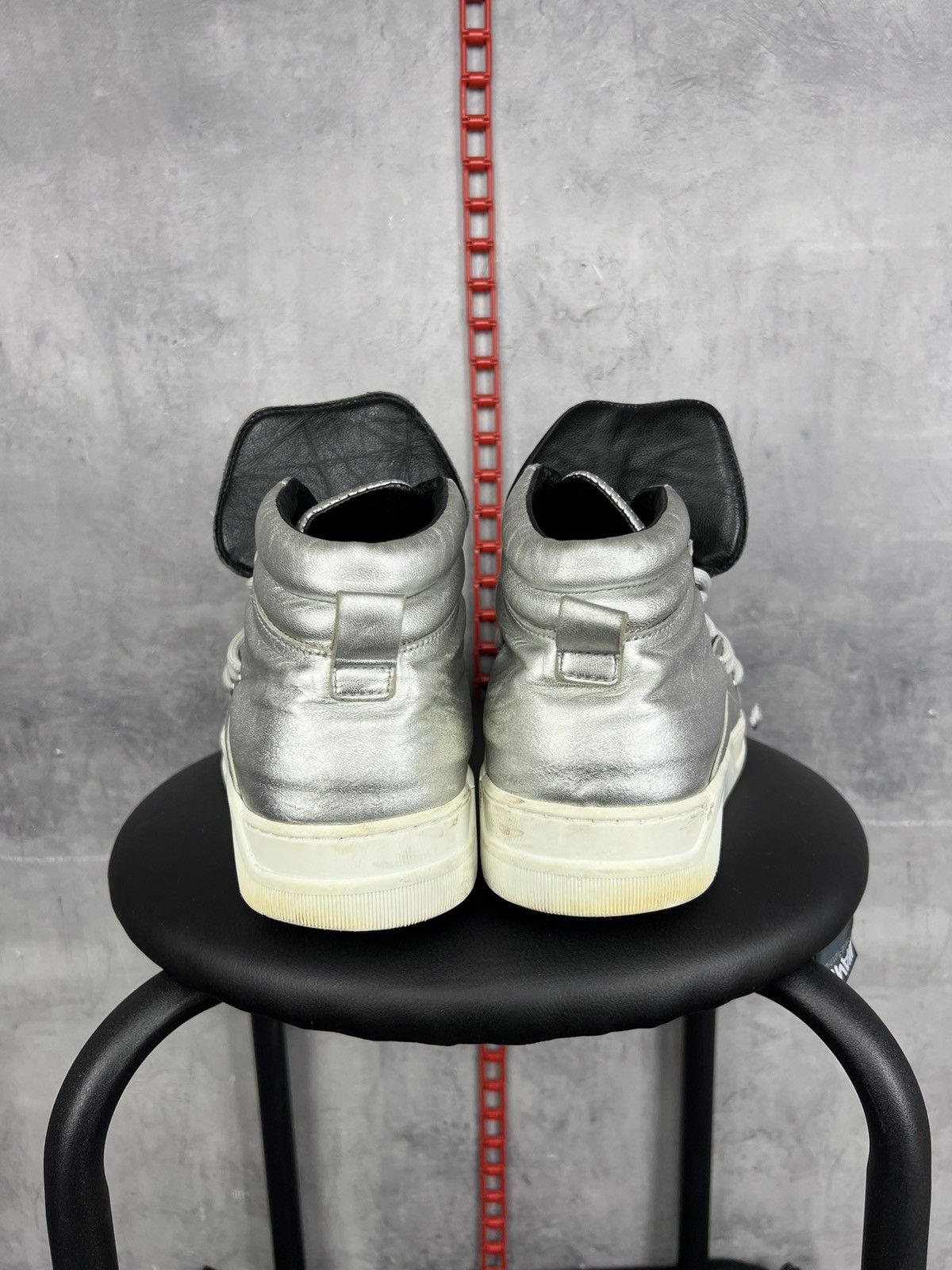 Dolce & Gabbana Dolce & Gabbana Silver Leather High Top Sneakers Size 8,5 Size US 8.5 / EU 41-42 - 10 Thumbnail