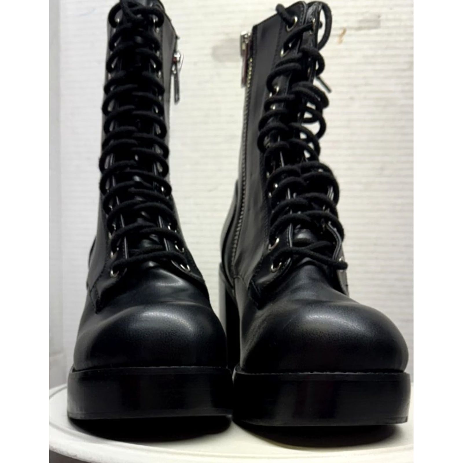 Dolls Kill Dolls Kill The Craft Boots Goth Mood Black Platform 3.75 Heels Lace Zip Women 7M Size US 7 / IT 37 - 5 Thumbnail