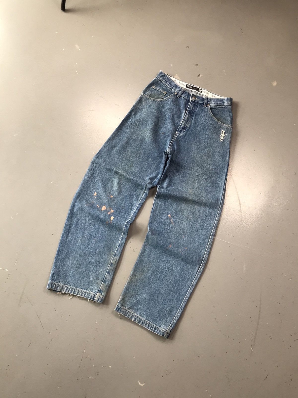 Southpole × Tribal Streetwear × Vintage Vintage Tribal denim SpellOut embroidered Y2K Size US 31 - 2 Thumbnail