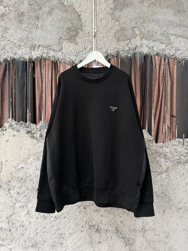 Prada Prada Black Cotton Men's Sweatshirt Size US M / EU 48-50 / 2 - 1 Thumbnail