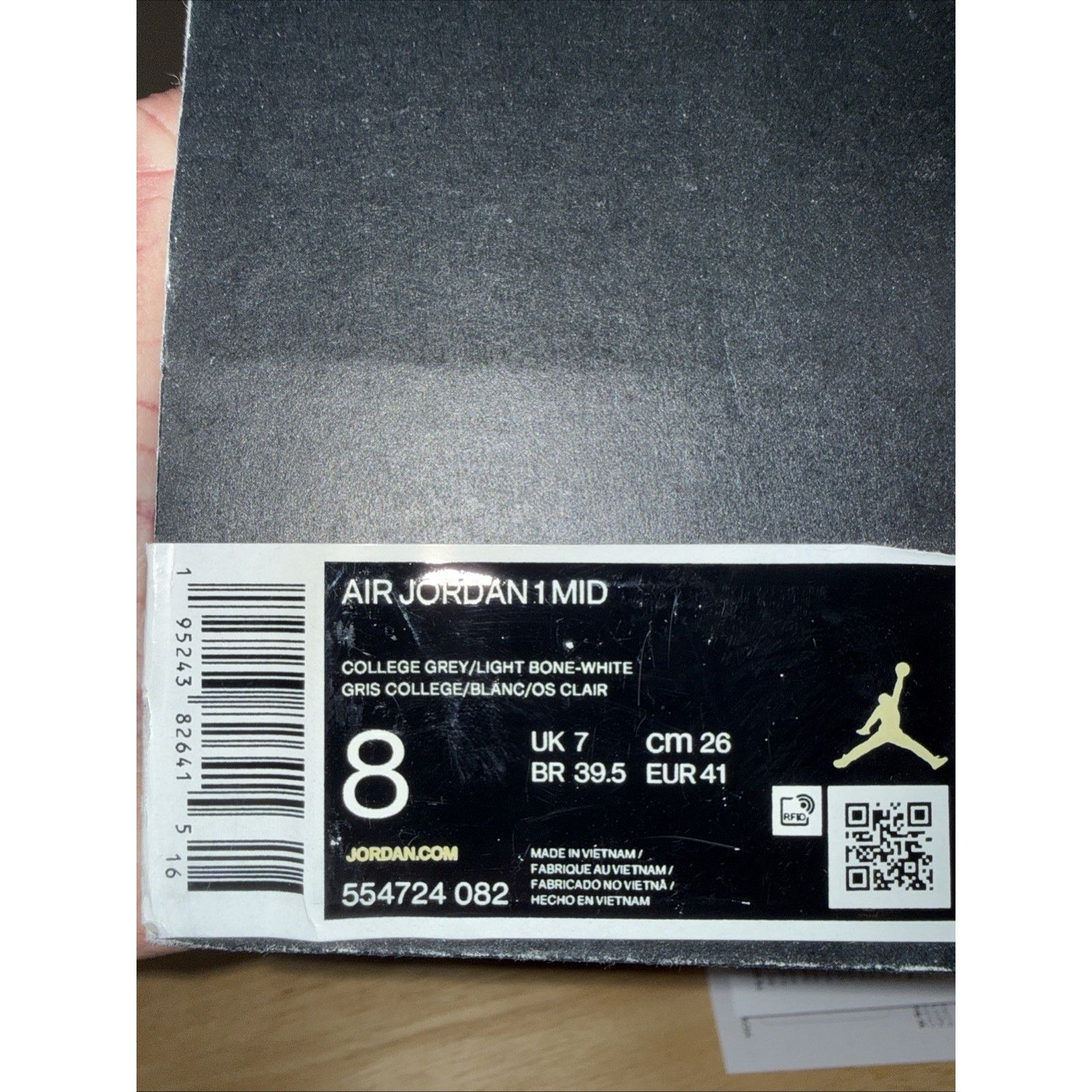 Jordan Brand Size 8 - Jordan 1 Mid College Grey - 554724082 / OG BOX Size US 8 / EU 41 - 11 Thumbnail