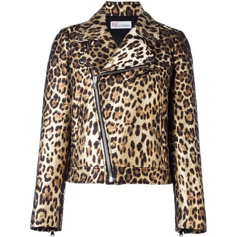 RED Valentino Leopard Jacquard Moto Jacket by RED Valentino Size XS / US 0-2 / IT 36-38 - 1 Thumbnail