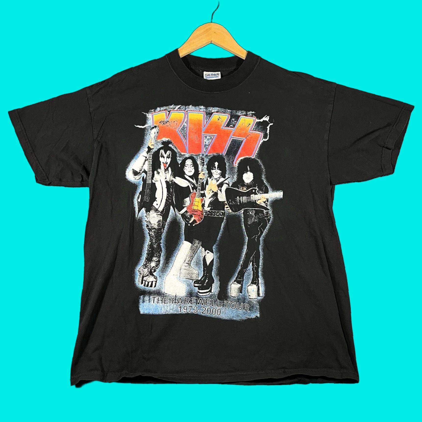 Gildan VINTAGE Kiss Band T Shirt Mens XL The Farewell Tour Concert Music 1973-2000 RARE Size US XL / EU 56 / 4 - 1 Thumbnail
