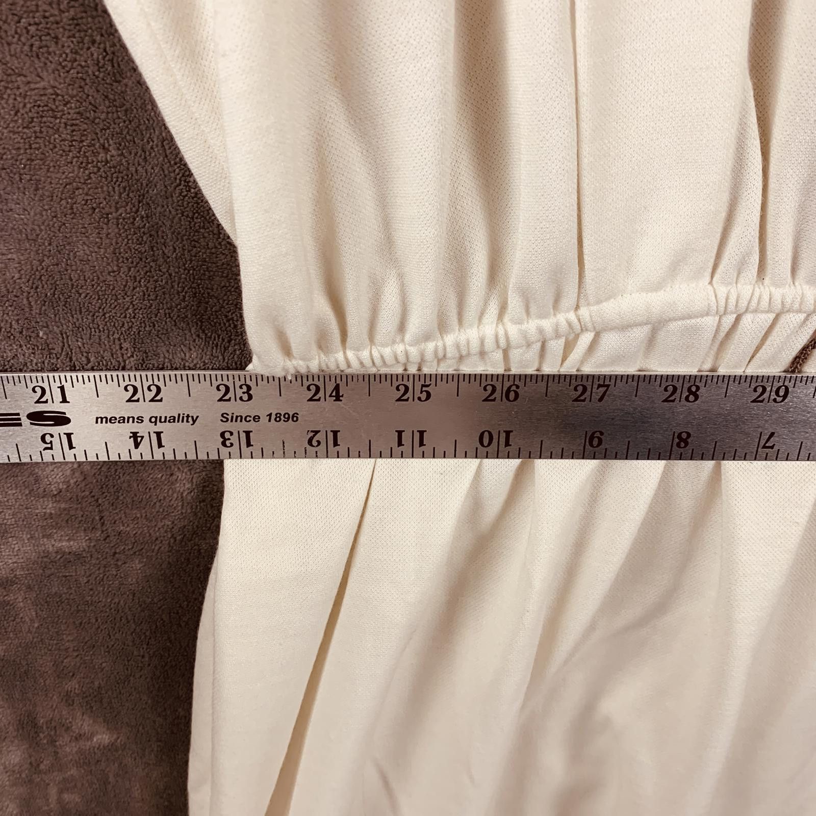Designer Vintage Periwinkle Cream LS Wool Midi Dress w Button DTL 382 Size XL / US 12-14 / IT 48-50 - 6 Thumbnail