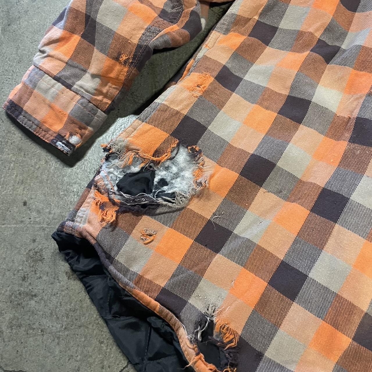 Wrangler Distressed Wrangler Authentic Orange Brown Flannel Button Up Size US XL / EU 56 / 4 - 4 Thumbnail