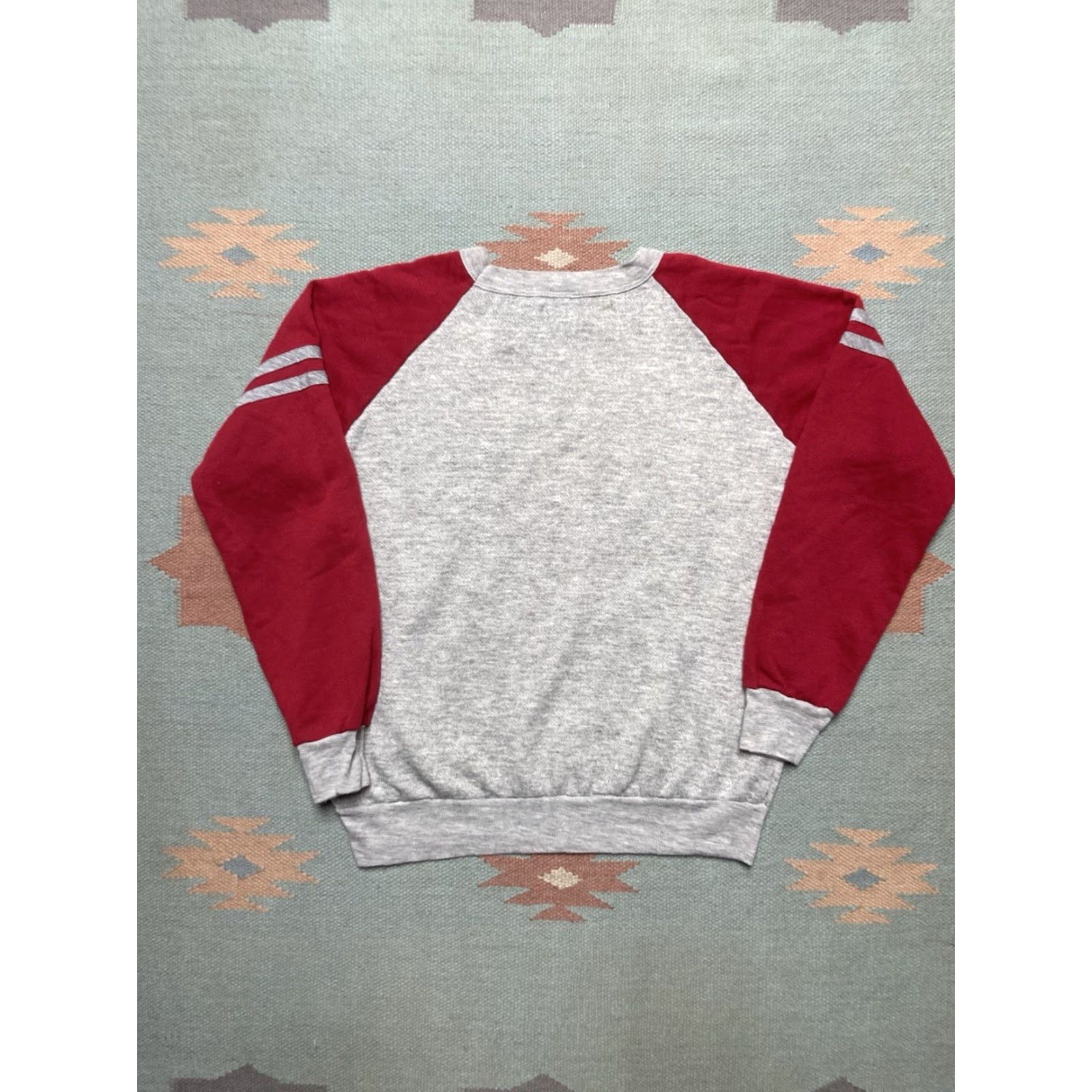 Vintage VINTAGE Sweatshirt 2 Tone Red Heather Gray Crewneck Pullover Adult Small 70s 80s Mens Shirt Size US S / EU 44-46 / 1 - 7 Thumbnail