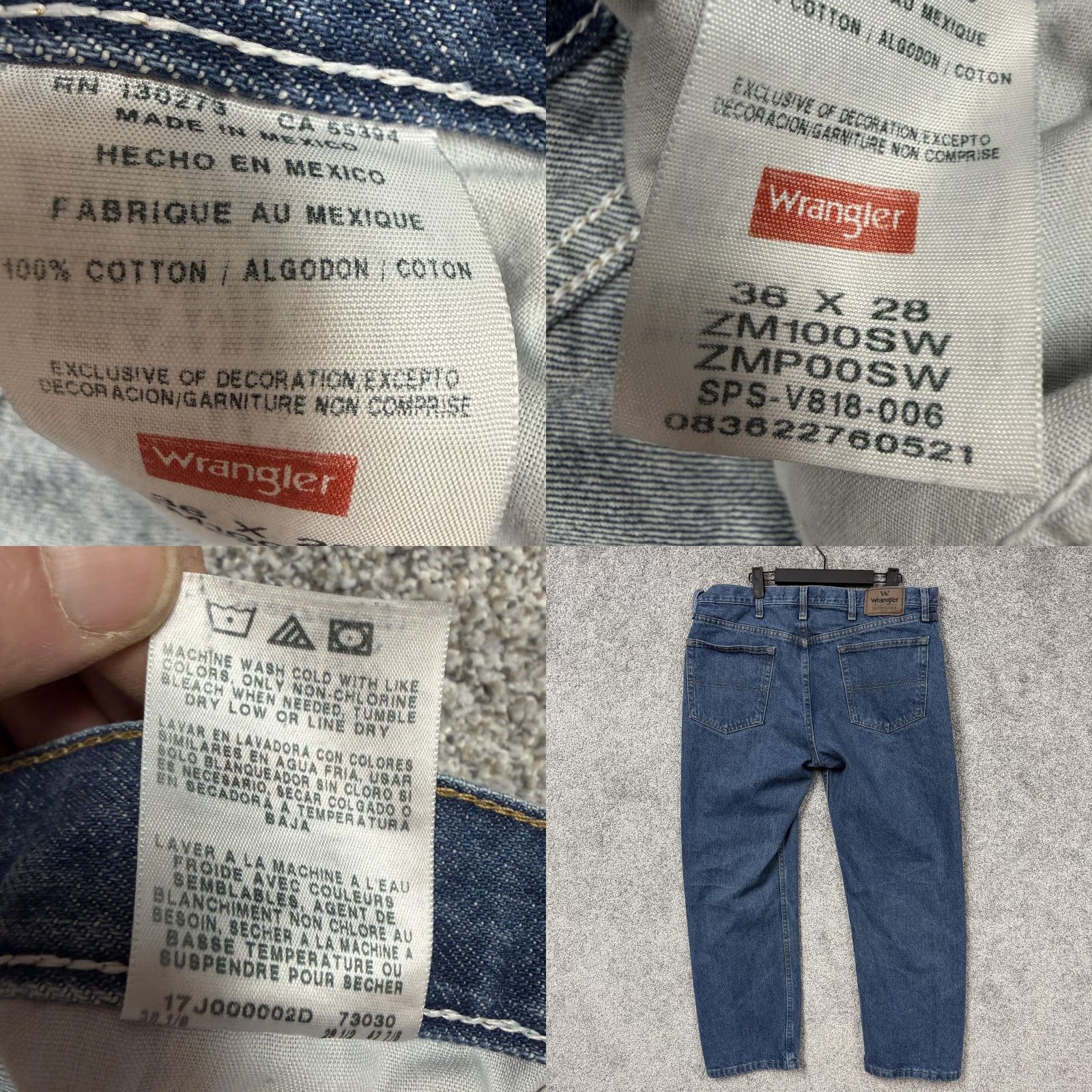 Wrangler Wrangler Jeans Mens 36x27 Blue Straight Stonewash Denim Grunge Skater Baggy Authentic Wrangler Authentics 5-Pocket Mens Jeans Size US 36 / EU 52 - 8 Thumbnail