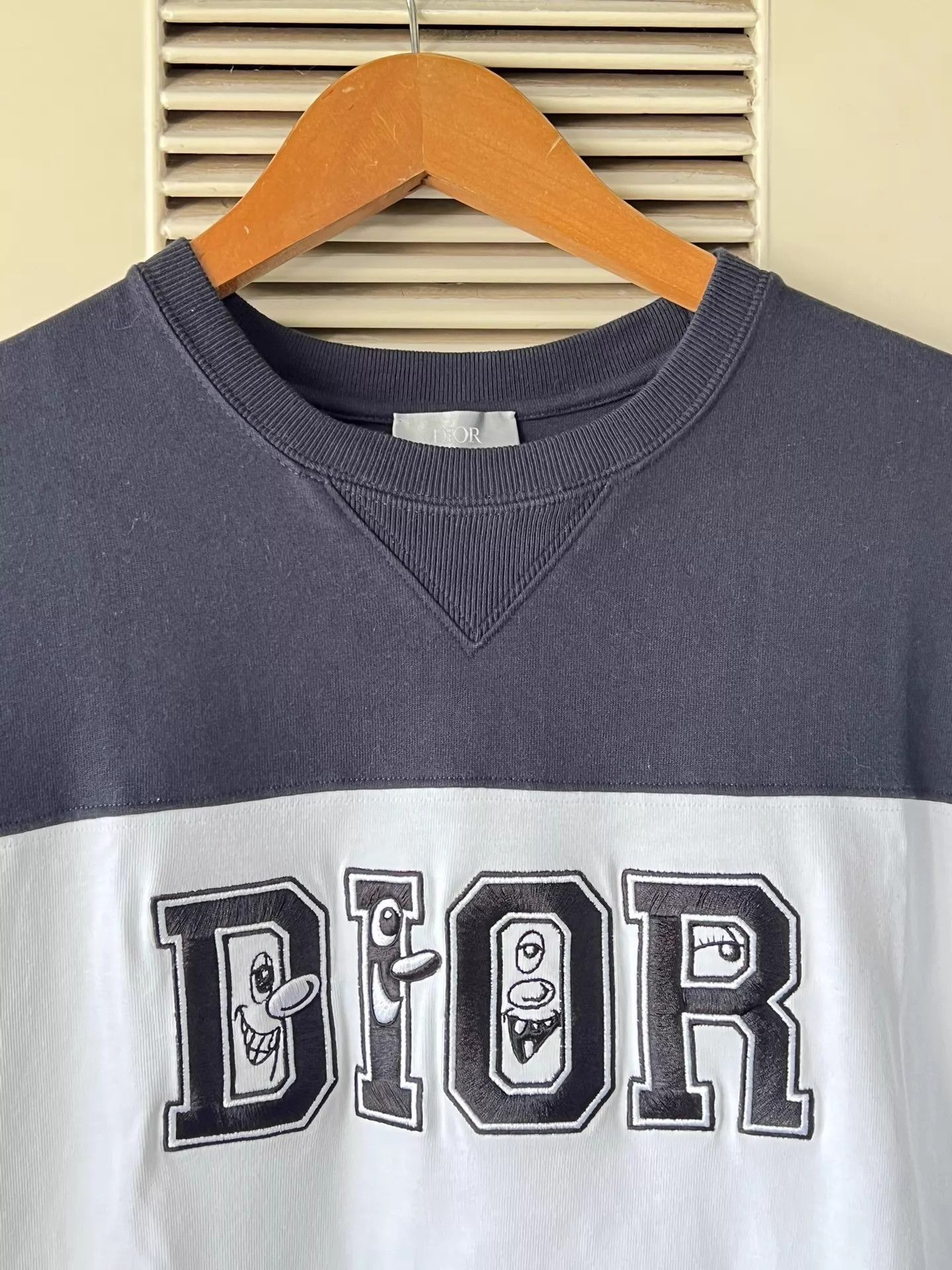 Dior Dior Black/White Colorblock Big Logo Sleeve Embro Tee M Size US M / EU 48-50 / 2 - 3 Thumbnail