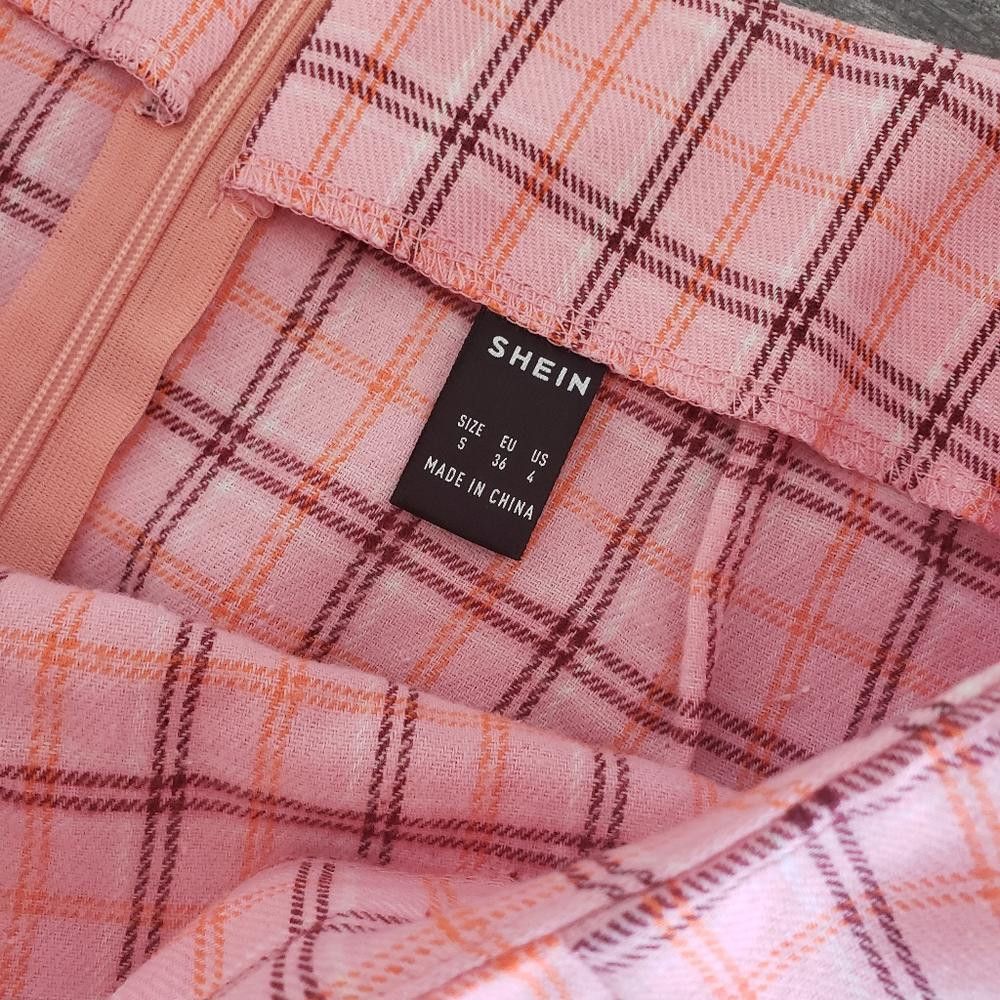 Shein Pink Plaid SHEIN High Waisted Mini Size 28" / US 6 / IT 42 - 3 Thumbnail