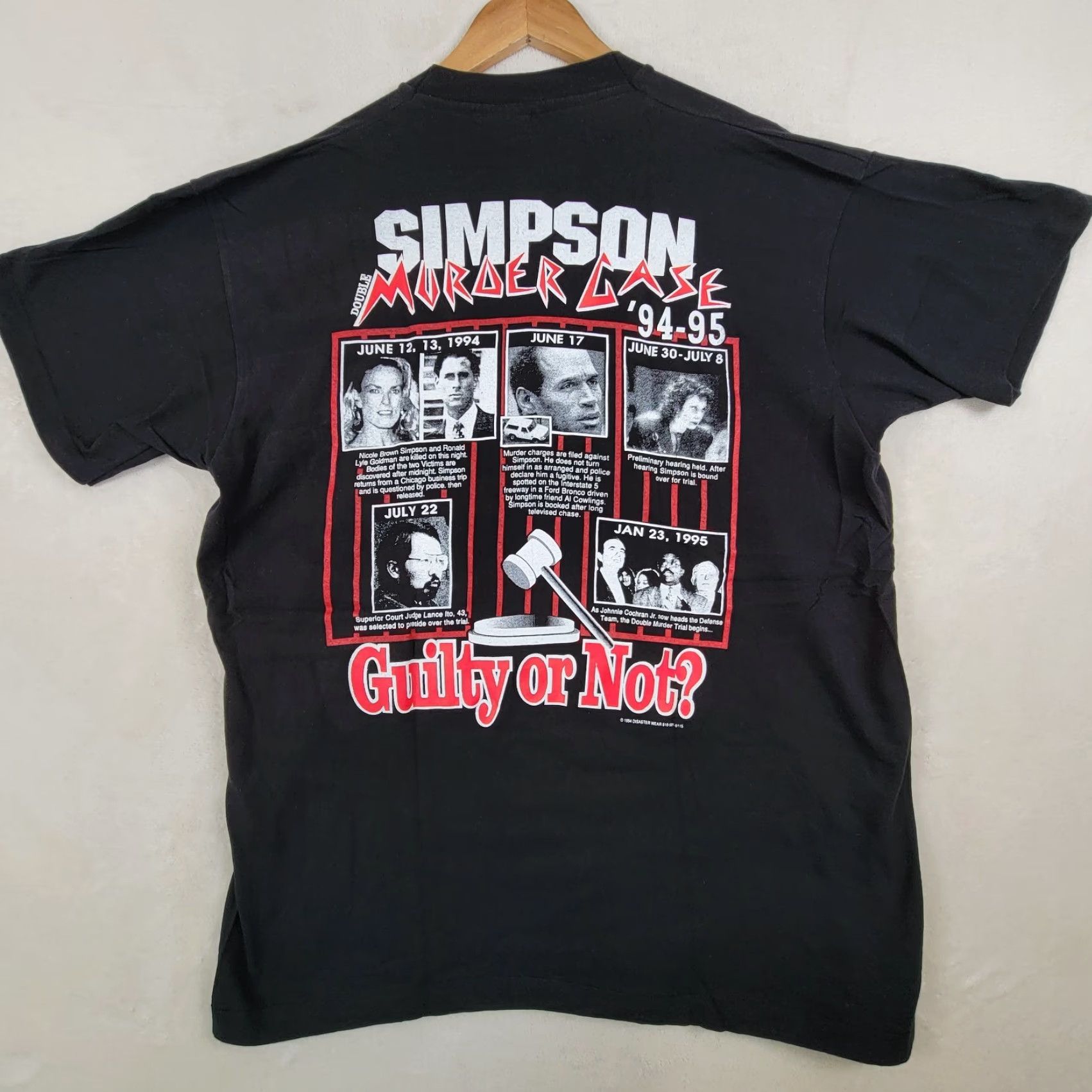 Vintage VINTAGE OJ Simpson Dateline Murder Trial T Shirt Geometric Black XL Newstar California Mens Size US XL / EU 56 / 4 - 3 Thumbnail