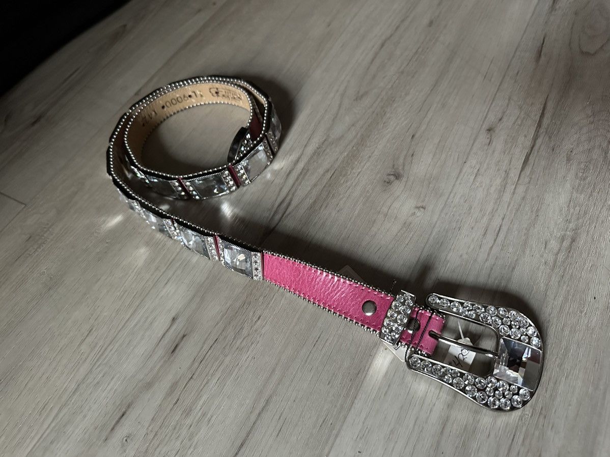 B.B. Simon AUTHENTIC BB SIMON Belt HOT PINK Swarovski Crystals Sx XL Size 34 - 1 Thumbnail