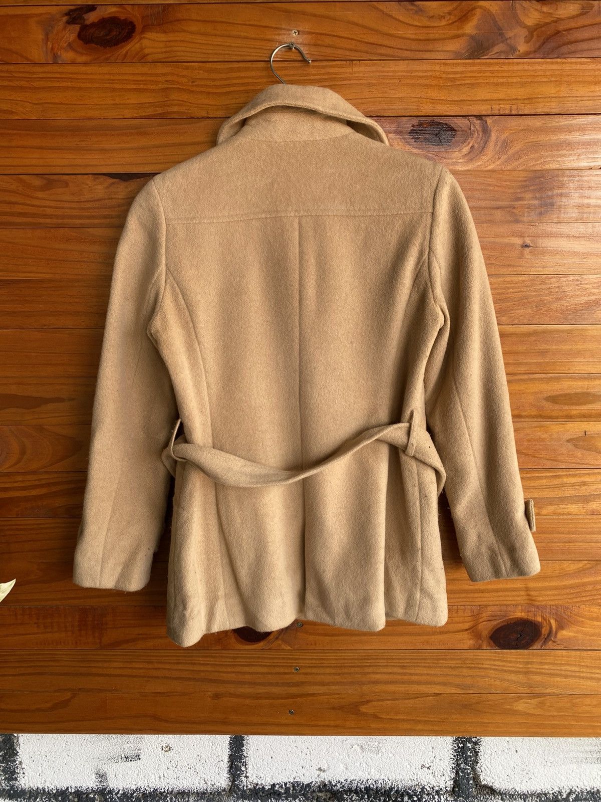 Japanese Brand Jouer à la Pupe Beige Wool Coat – Classic Belted Short Coat Size S / US 4 / IT 40 - 11 Thumbnail
