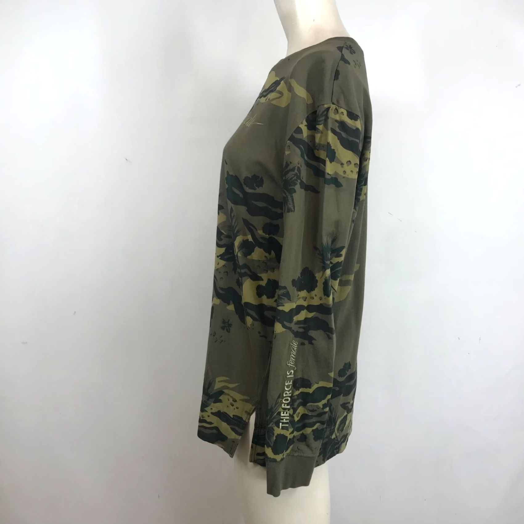 Nike NIKE WOMEN'S M MEDIUM GREEN FLORAL CREW NECK LONG SLEEVE SHIRT Size M / US 6-8 / IT 42-44 - 6 Thumbnail