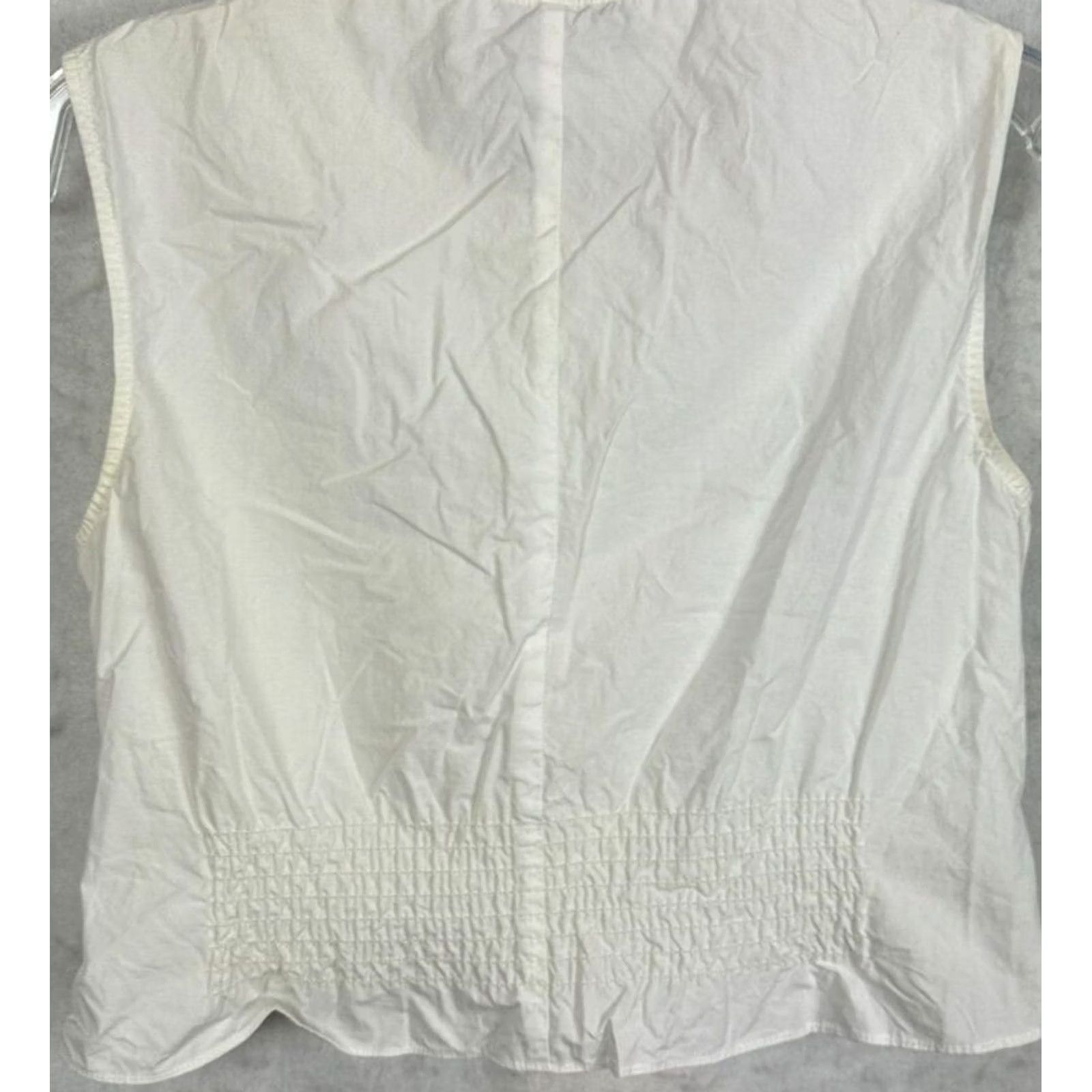 Vintage Derek Lam 10 Crosby Vest White Sleeveless Shirt Crop Gold Snap Button Top Size 0 Ladies/Viert? Size XS / US 0-2 / IT 36-38 - 5 Thumbnail
