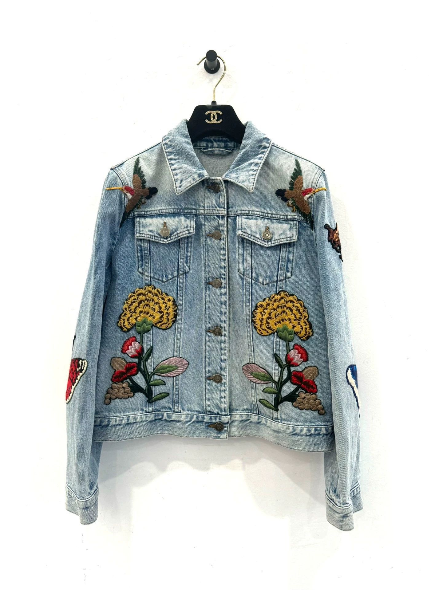 Gucci Gucci women's blue embroidered denim jacket Size M / US 6-8 / IT 42-44 - 1 Thumbnail