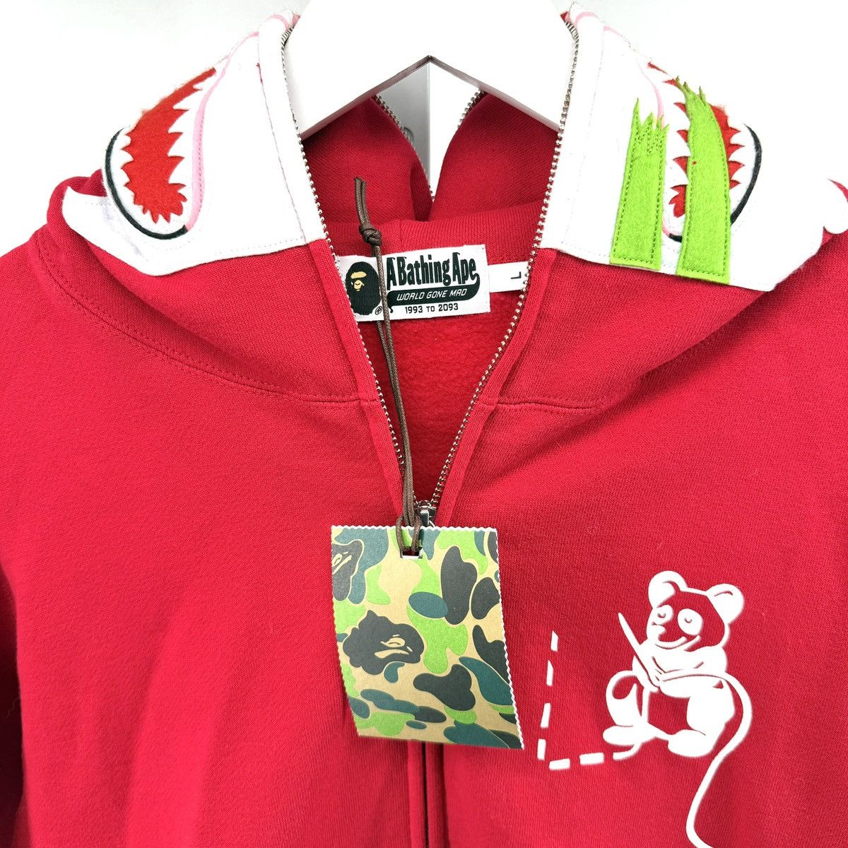 Bape Bape Panda Shark Zip Up Hoodie Size Medium Size US L / EU 52-54 / 3 - 4 Thumbnail