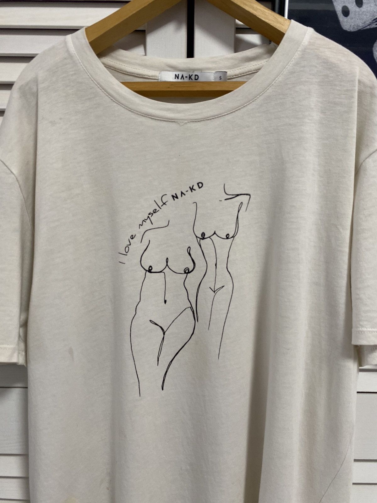 Japanese Brand T-Shirt Tee NA-KD I Love Myself Tits Art Graphic Print Size US S / EU 44-46 / 1 - 2 Thumbnail