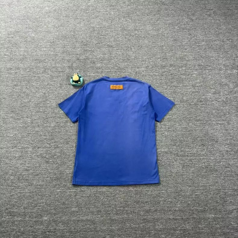 Louis Vuitton LV Blue Embossed Logo Short Sleeve Shirt-2506 Size US M / EU 48-50 / 2 - 2 Thumbnail