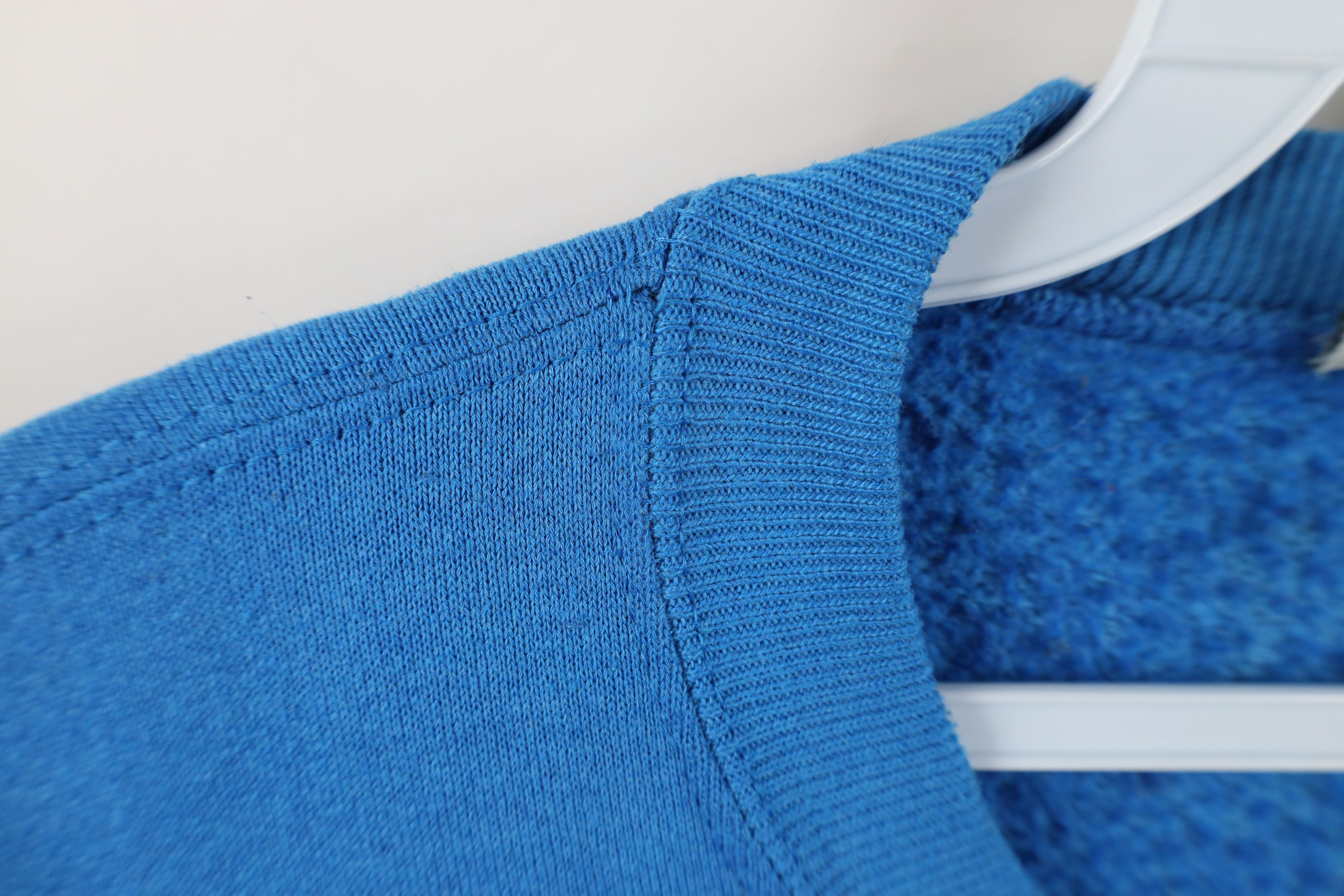 Vintage Vintage 90s Streetwear Blank Heavy Crewneck Sweatshirt Blue Size XL / US 12-14 / IT 48-50 - 7 Thumbnail