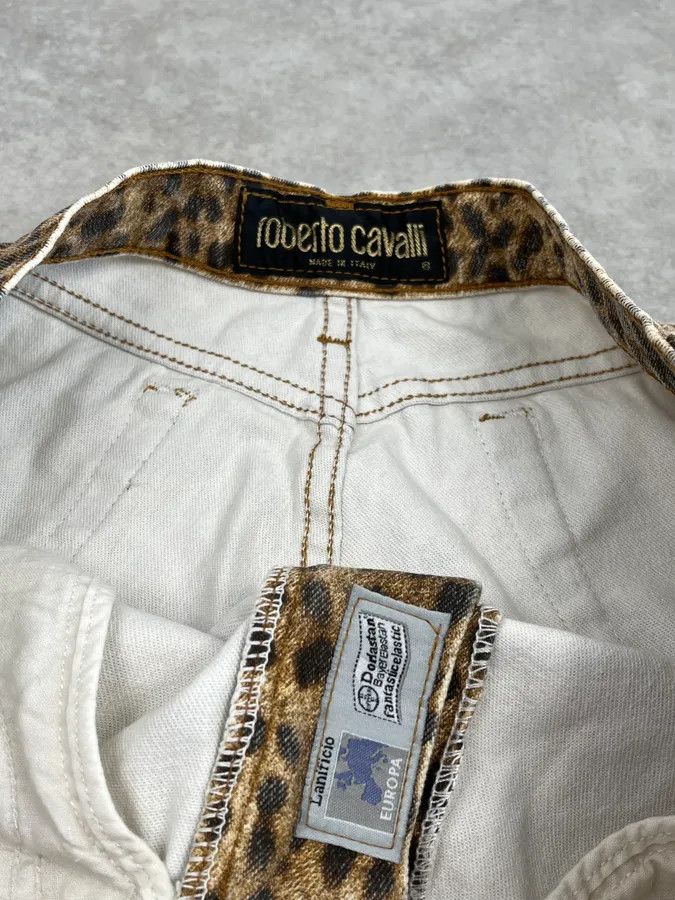 Roberto Cavalli 1990s Roberto Cavalli Brown Leopard Print Glitter Pants Size US 31 - 10 Thumbnail