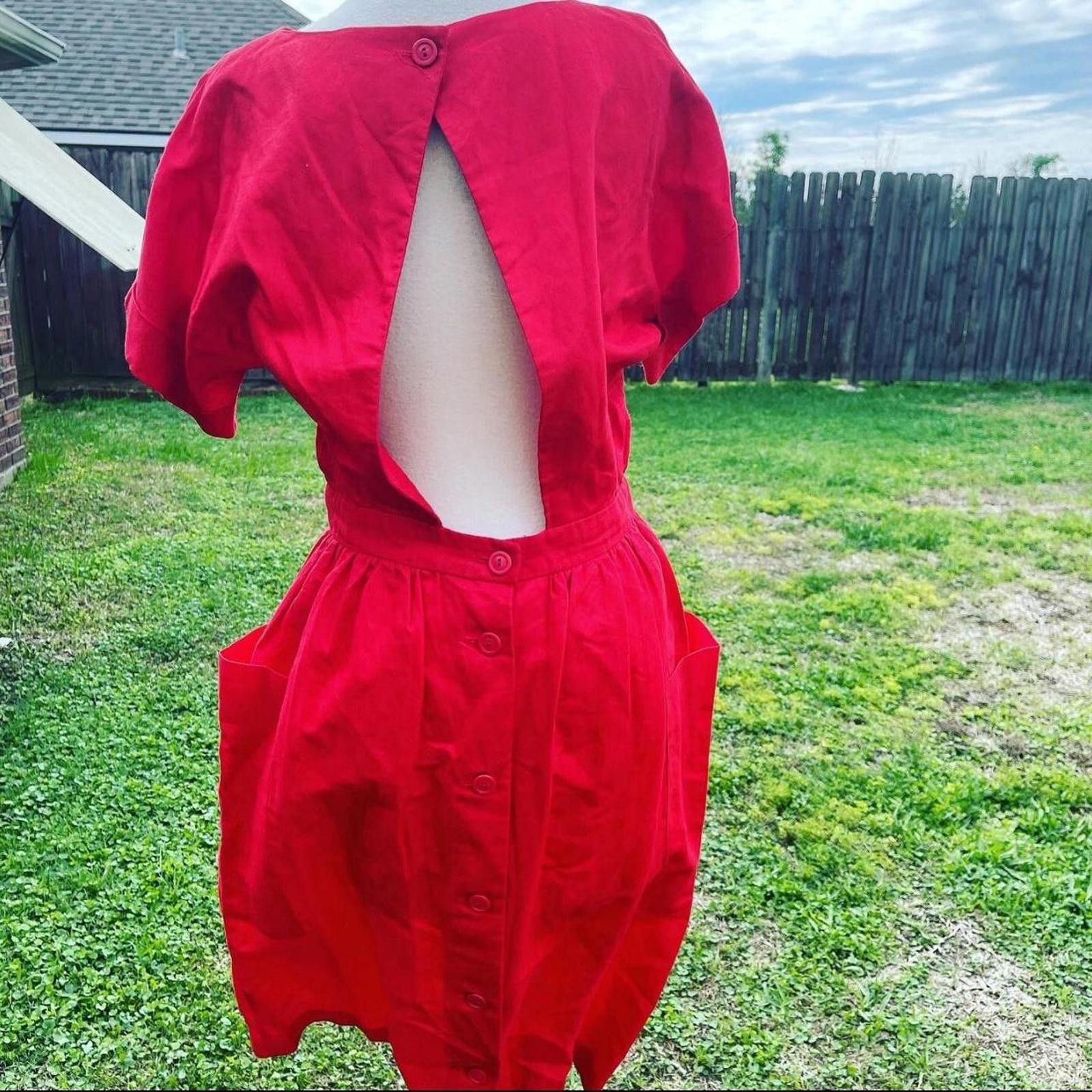 Other VINTAGE Union Made POPI dress Ilgwu Red Size 10 Size S / US 4 / IT 40 - 1 Thumbnail