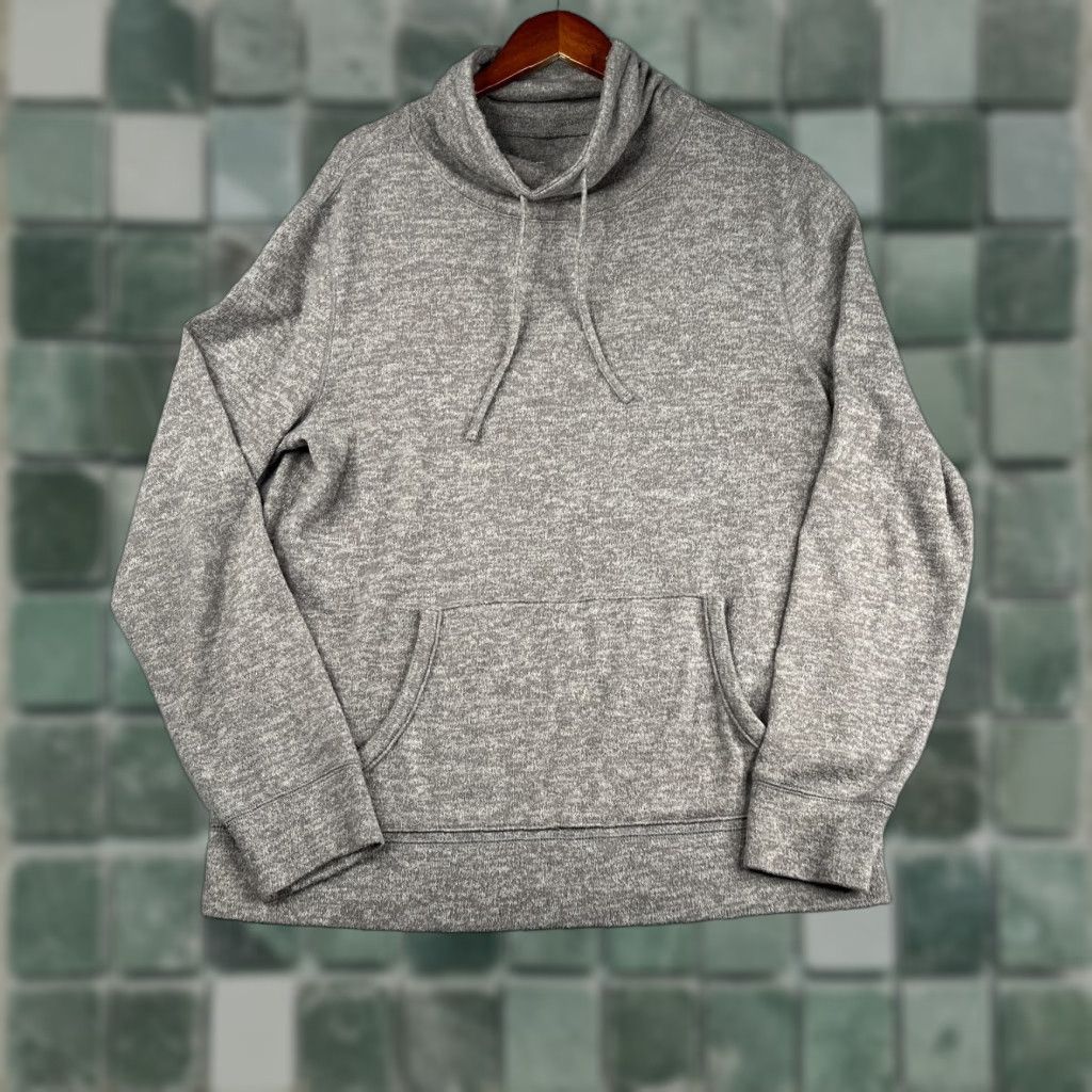 Express Express Sweatshirt Shirt Womens Large Gray Heather High Neck Pullover Long Sleeve Regular Winter Fall Spring Activewear Size L / US 10 / IT 46 - 1 Thumbnail