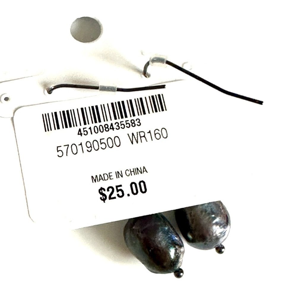 White House Black Market WHBM Semi-Precious Gray Pearl Earrings | NWT Size ONE SIZE - 3 Thumbnail