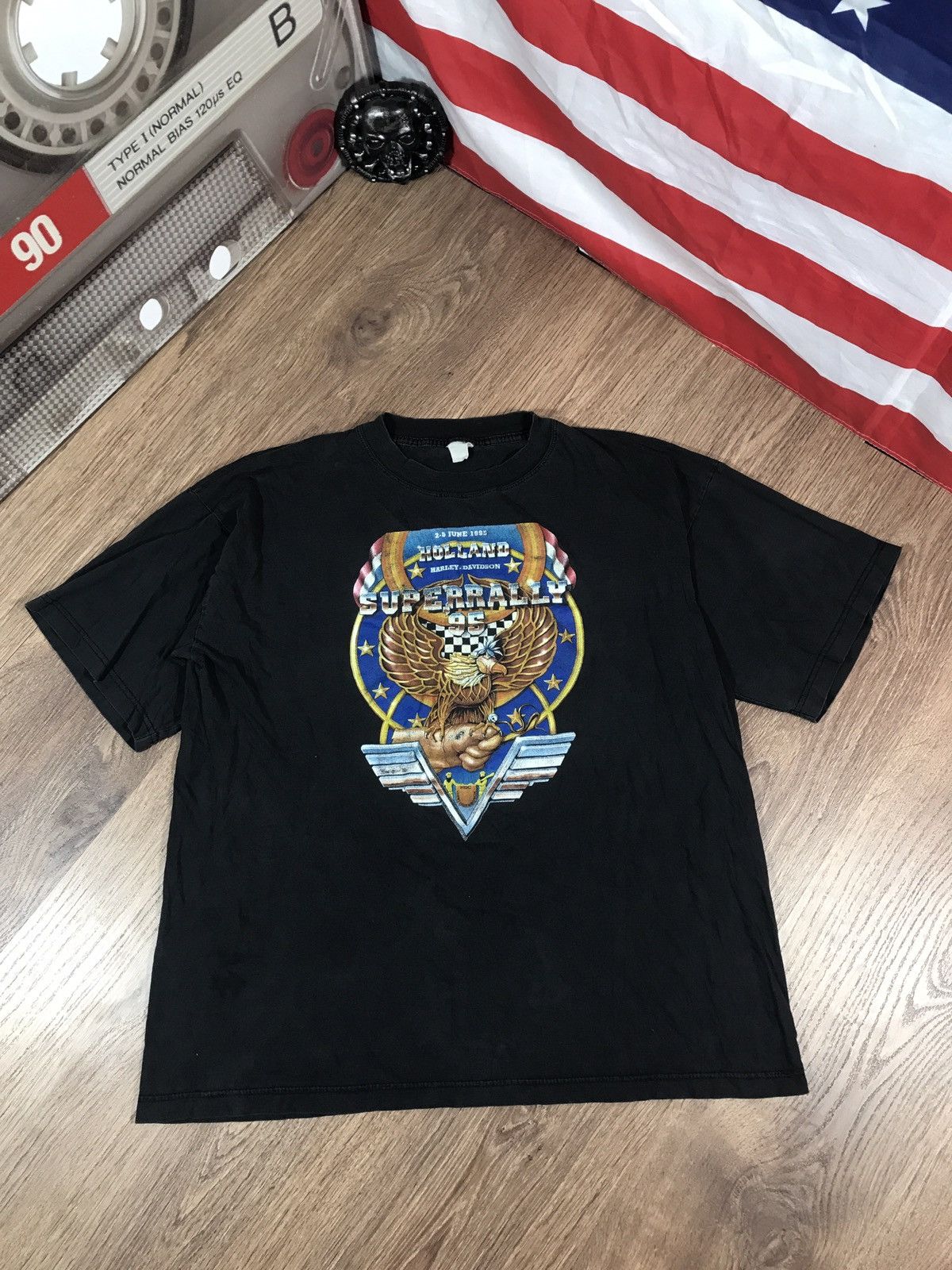 Harley Davidson × Vintage 1995 Harley Davidson T Shirt Super Rally Holland Size US M / EU 48-50 / 2 - 1 Thumbnail