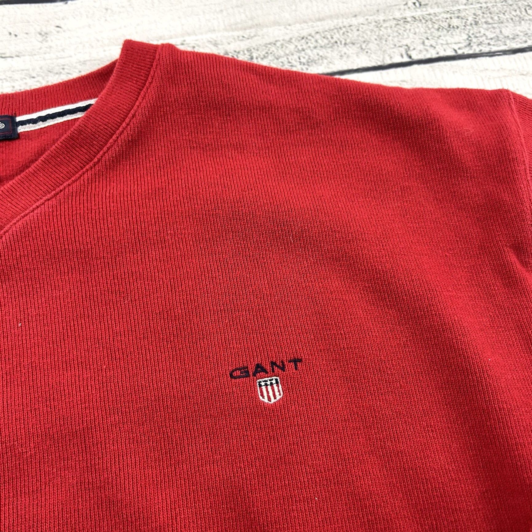 Gant GANT Pullover Sweater V-Neck Men L Red Size US L / EU 52-54 / 3 - 3 Thumbnail