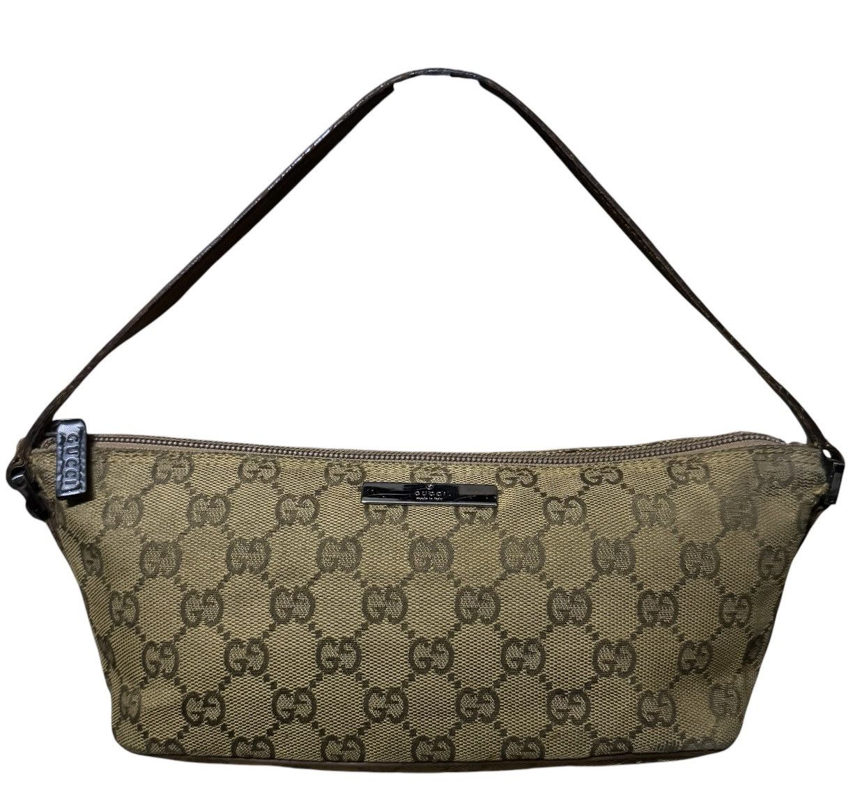 Gucci Gucci GG Handbag Canvas Boat Pochette Monogram Bag Vintage Size ONE SIZE - 1 Thumbnail