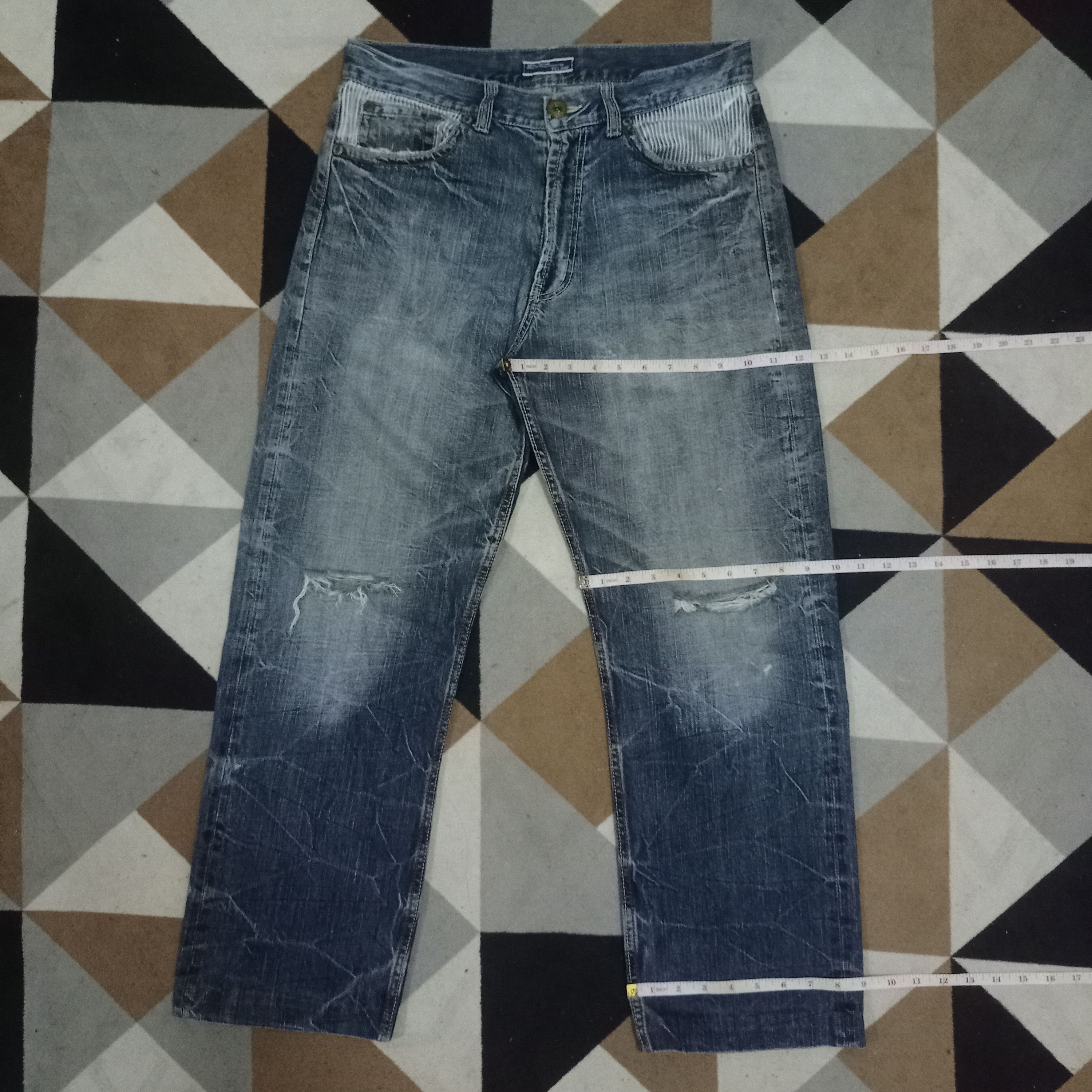 Japanese Brand Vintage VILLAND Embroidered Denim Baggy Jeans 32x28 Size US 32 / EU 48 - 11 Thumbnail