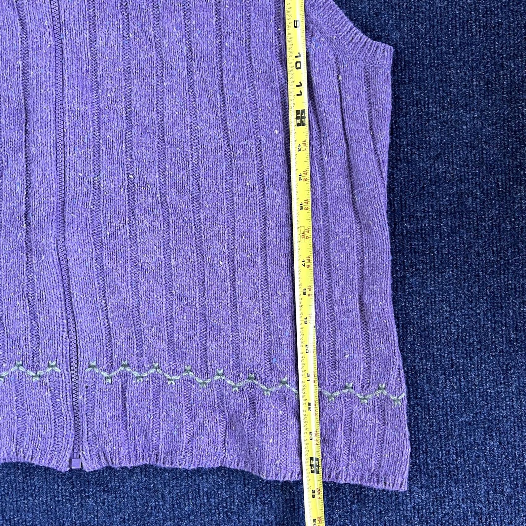Vintage Woolrich Vest Womens XL Purple Sage Heather Mock Neck Full Zip Knit Sleeveless Sweater Size XL / US 12-14 / IT 48-50 - 7 Thumbnail
