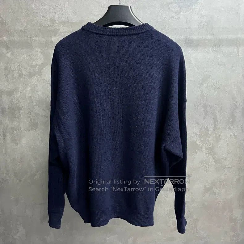 Balenciaga Balenciaga Dark Blue Wool Logo Round Neck Long Sleeve Size XXS / US 00 / IT 34 - 2 Thumbnail