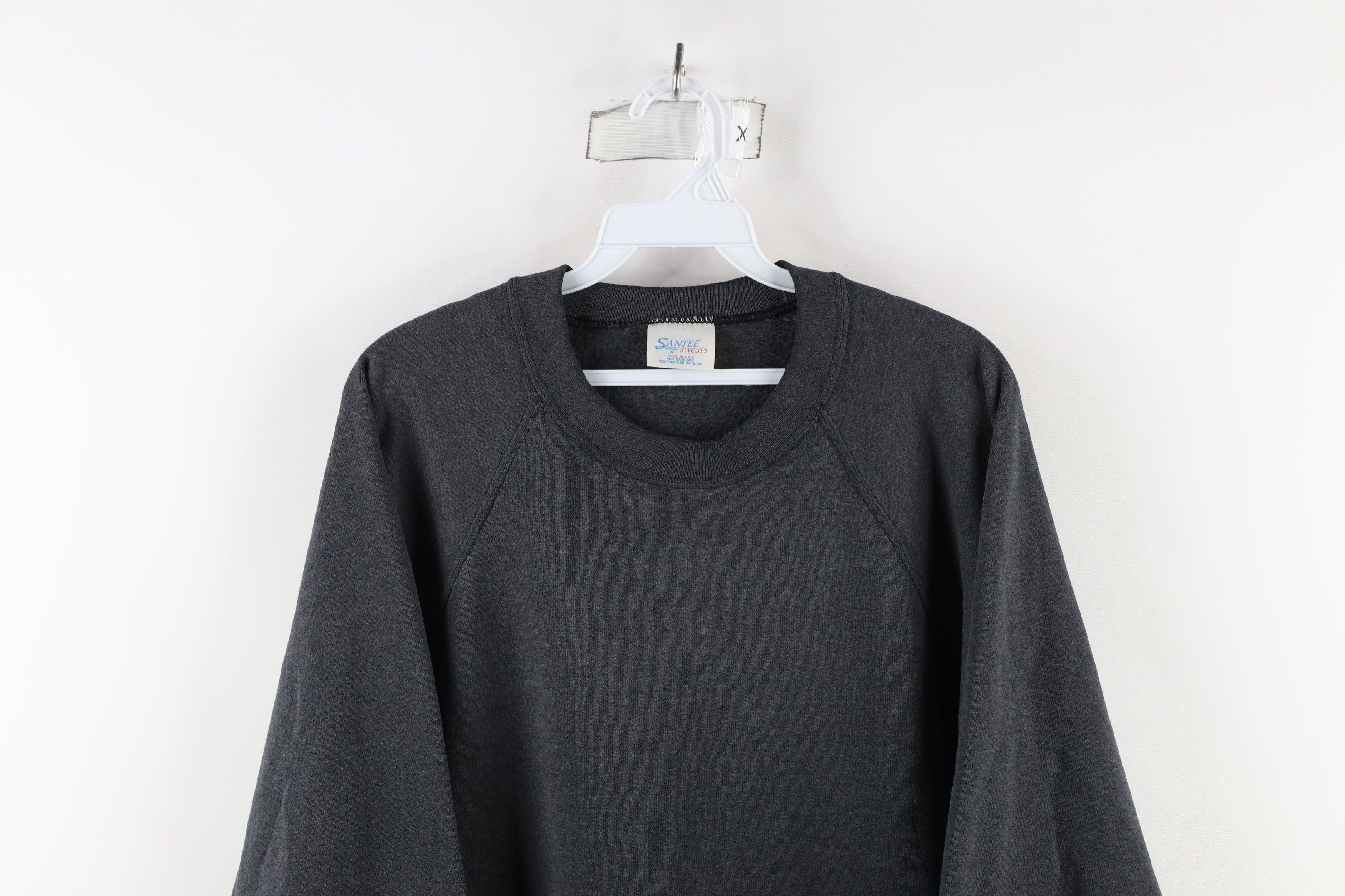 Vintage Vintage 90s Streetwear Blank Crewneck Sweatshirt Black USA Size US L / EU 52-54 / 3 - 2 Thumbnail