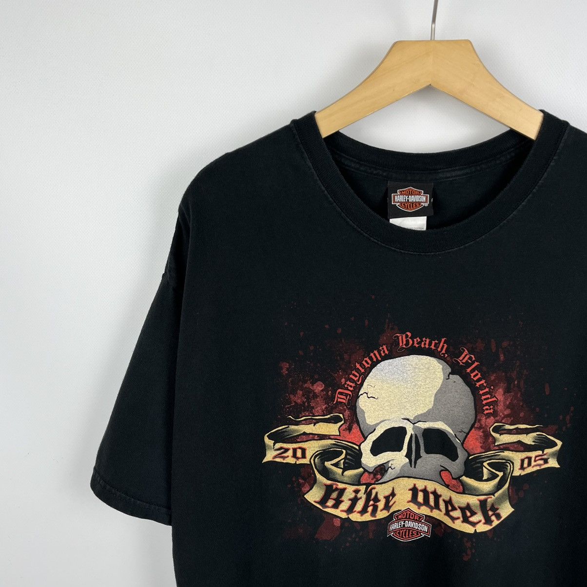 Harley Davidson Vintage Harley Davidson Orlando Skulls Big Logo T Shirt 00’s Size US XL / EU 56 / 4 - 5 Thumbnail
