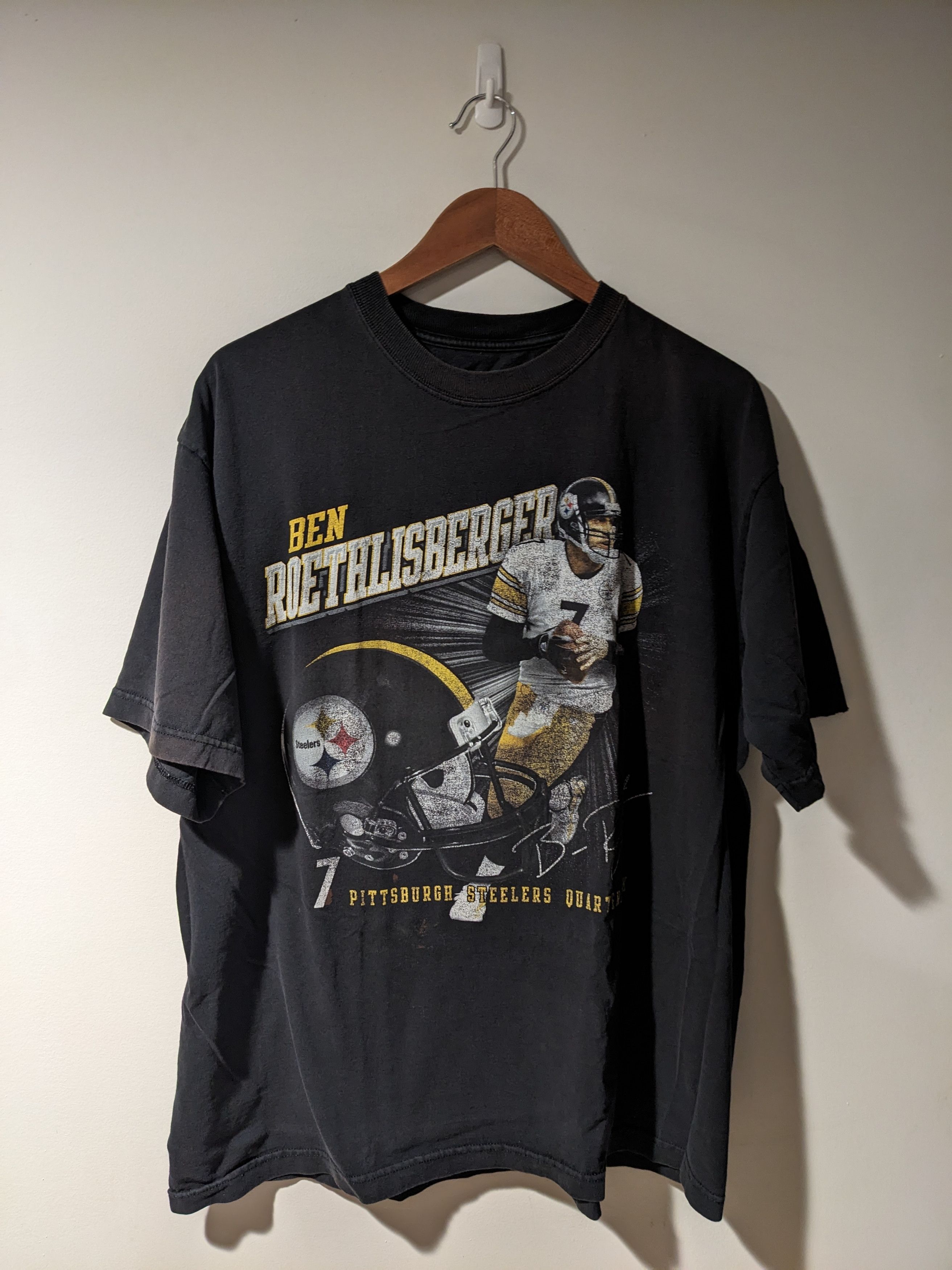 NFL × Vintage Vintage Ben Roethlisberger NFL Football Retro Player T-Shirt Size US XL / EU 56 / 4 - 1 Thumbnail