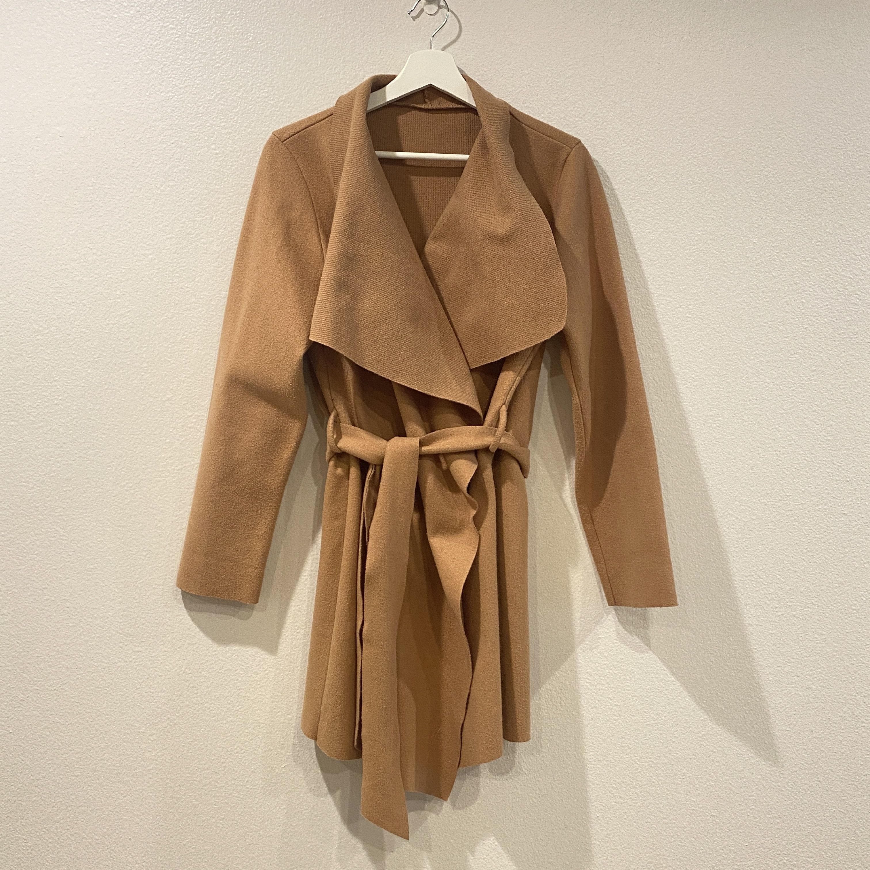 Other Tan Brown Mid-Length Wrap Coat Belted Minimalist Outerwear Size S / US 4 / IT 40 - 10 Thumbnail