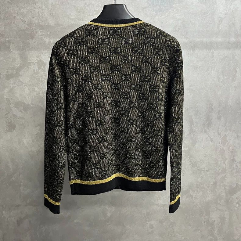 Gucci Gucci Black Swarovski full print pattern logo long-sleeved Size M / US 6-8 / IT 42-44 - 6 Thumbnail