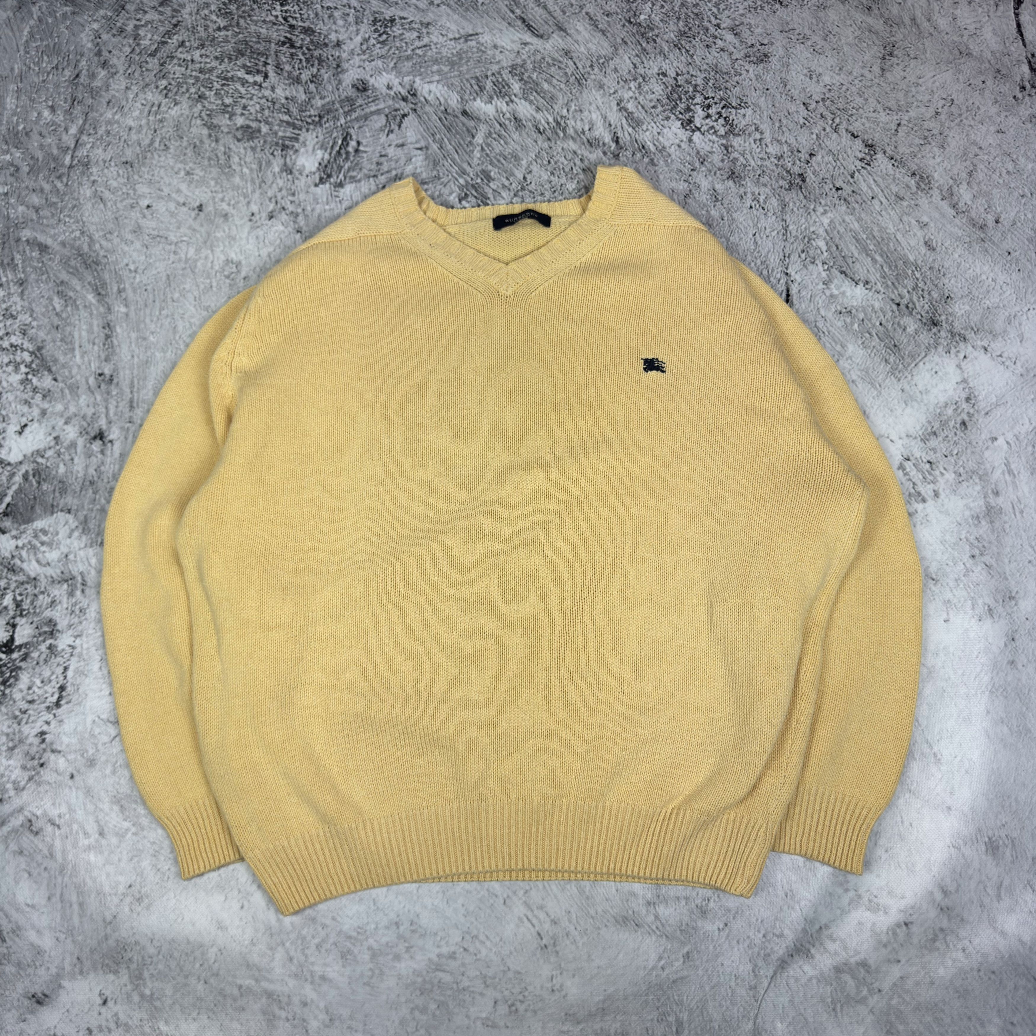 Burberry Burberry London Men's Yellow Knit Crew Neck Pullover Sweater Size US L / EU 52-54 / 3 - 1 Thumbnail