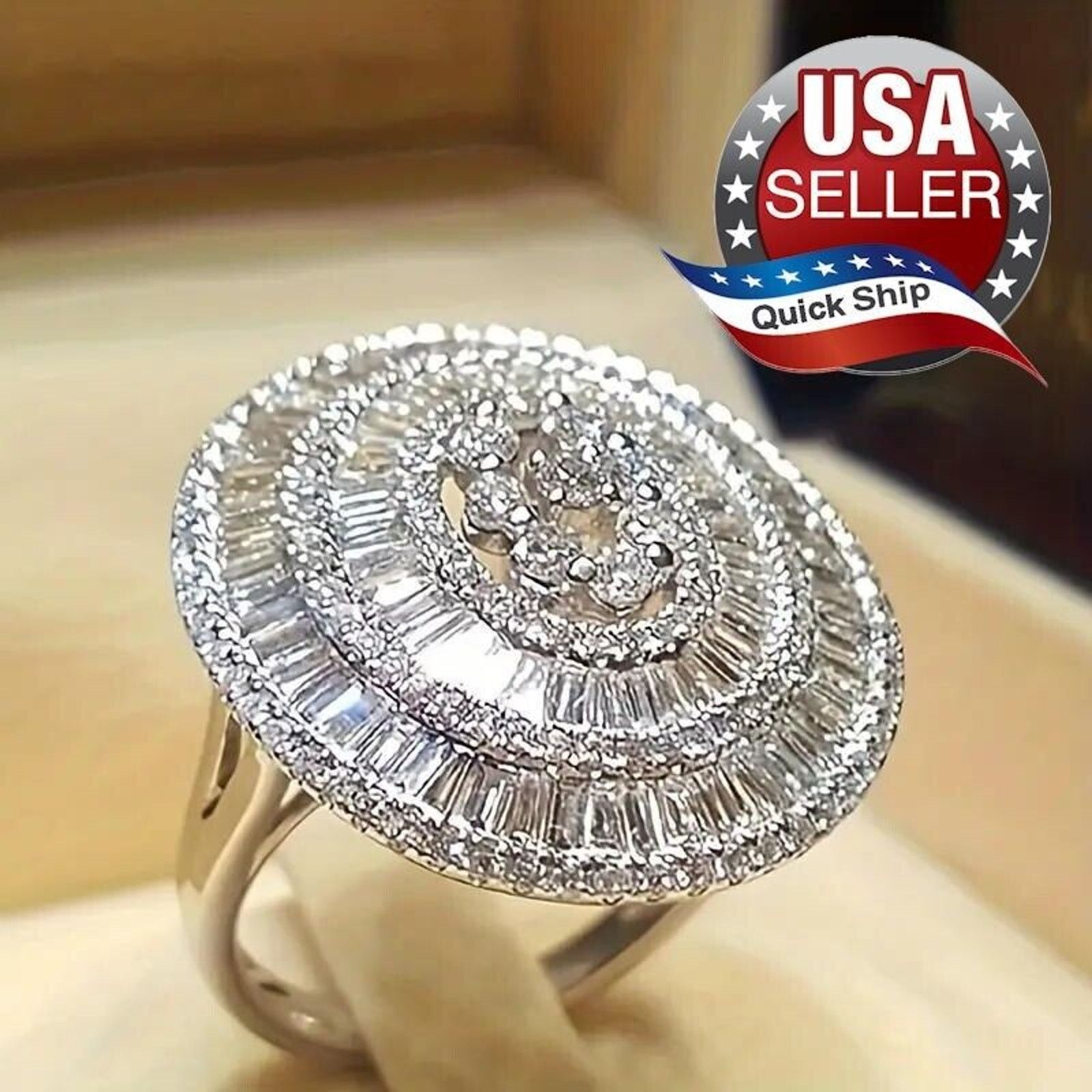 Other Spectacular Rhinestone Studded Circle Ring • Silvery •Sz 5.5 Size ONE SIZE - 1 Thumbnail
