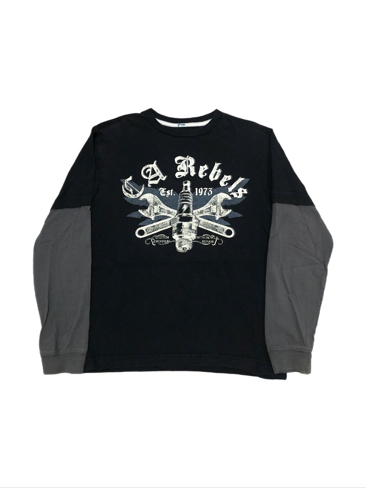 Affliction × Old Navy × Vintage Y2K A Rebel Custom Choppers Biker Affliction Style LS Tee Size US S / EU 44-46 / 1 - 1 Thumbnail