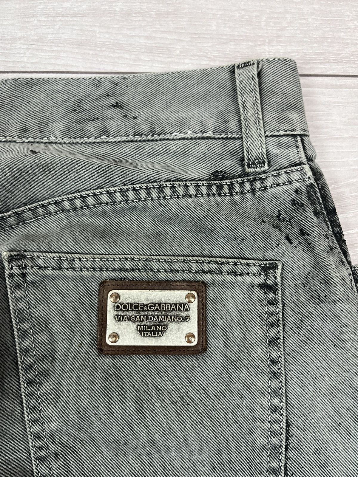 Dolce & Gabbana Dolce Gabbana Vintage Avante Garde Painted Denim Pants Size US 32 / EU 48 - 18 Thumbnail