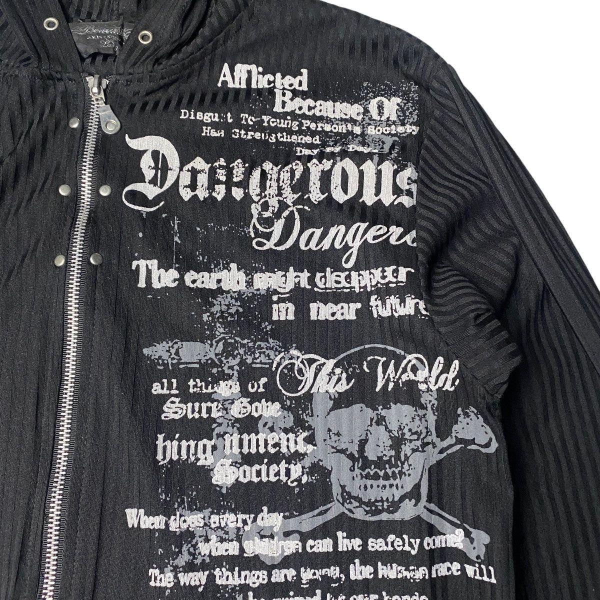 14th Addiction 2000's Beaumere Skull Poem Thermal Zip Hoodie Size US M / EU 48-50 / 2 - 4 Thumbnail