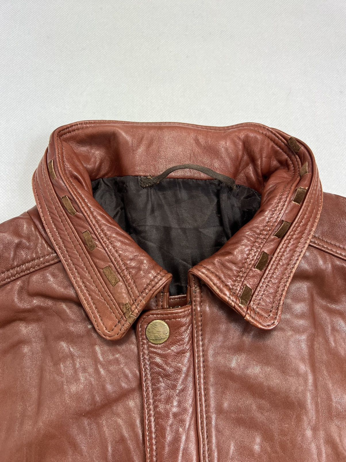 Vintage Leather Jacket Jariod Brown Vintage 90’s Boxy Fit Size US XXL / EU 58 / 5 - 3 Thumbnail